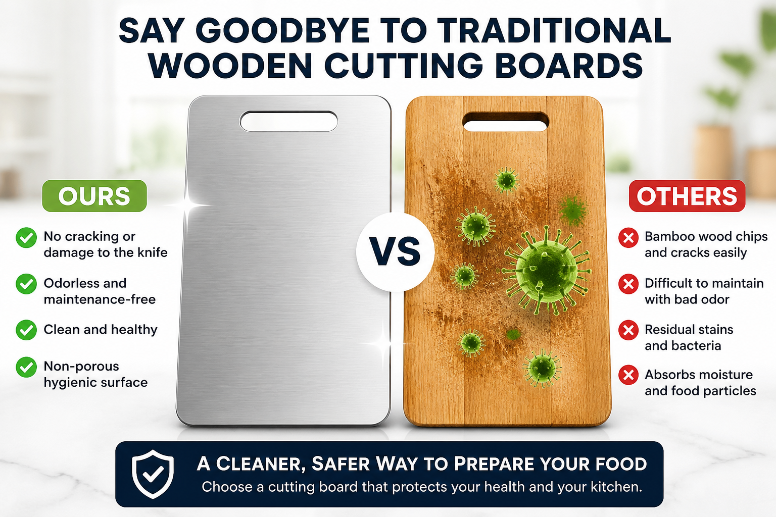 Traditional boards trap residue and odors over time — Vonotium was designed with a smoother, easier-to-clean surface.